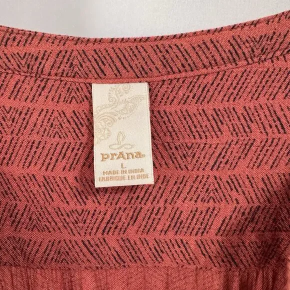 Prana Dress Womens L Teracotta Red Sentinel Maxi Modal Boho Hippie Granola - Picture 2 of 9